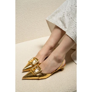 Nicole Gold Tokalı Kadın Topuklu Ayakkabı