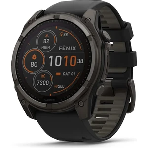 Fenix 8 – 51 mm Solar Sapphire Karbon Gri Dlc Titanyum ve Siyah/çakıl Grisi Silikon Kayış