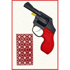 Plastik Kovboy Tabancası + 18 Kapsül