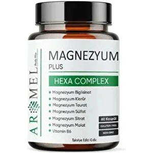 Magnezyum Plus, Hexa Complex | 60 Kapsül | Magnezyum,biglisinat,klorür,taurat,sülfat,sitrat,m
