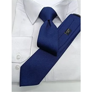 Lacivert Siyah Kum Desenli Slim Kravat