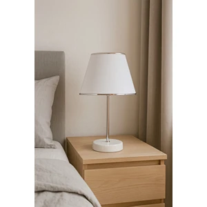 Kumaş Slim Abajur Masa Lambası Beyaz E98A 1 Modern 16-30 E27 Beyaz