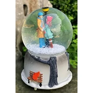 Kar Küresi Kış Masalı Temalı Büyük Boy Püskürtmeli Kar Küresi Müzik Kutusu Büyük Boy Işıklı Müzikli