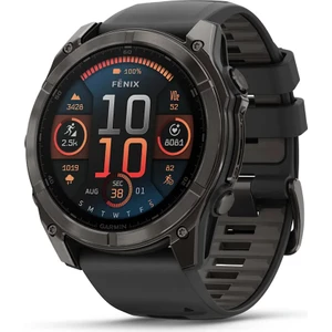 Fenix 8 – 51MM Amoled Sapphire Karbon Gri Dlc, Siyah/gri Silikon Kayışlı
