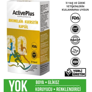 Active Plus Bromelain-Kuersetin 30 Kapsül