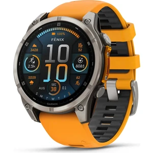  Garmin Fenix 8 – 47MM Amoled Sapphire Titanyum Turuncu/grafit Silikon Kayışlı