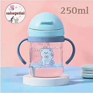 250ML Figürlü Pipeti Suluk Bebek Matara Sevimli Su Şişesi Bebek Pipetli Yatarken Içme Aparatı Var