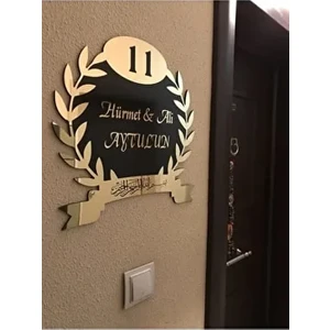 Evimize Hoşgeldiniz Yazılı Kapı Isimliği Kapı Süsü Duvar Süsü