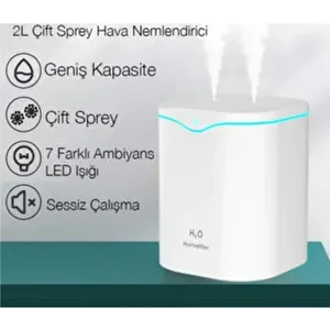 Büyük Boy Ultrasonik Hava Nemlendirici Buhar Makinası Bebek Çocuk Odaları Için Humidifer 7 Renk Rgb