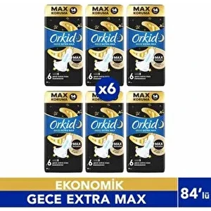 Ultra Gece Ekstra Max Hijyenik Ped 14'lü 6 Adet Nefes Alabilen Yüzey ile