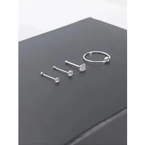 925 Ayar Gümüş 4'lü Hızma Seti Doğal Taşlı Kadın Aksesuar 1,5mm-2mm-2,5mm Yuvarlak Hızmalar