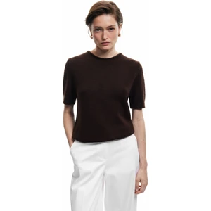 Bisiklet Yaka Kısa Kollu Triko Kazak