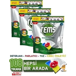 Bulaşık Makinesi Kapsül Deterjanı 36'lı x 3 Paket (108 Yıkama)
