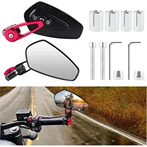 Gidon Ayna Seti Renkli Tüm Motorlara Uyumlu [kırmızı Renk]