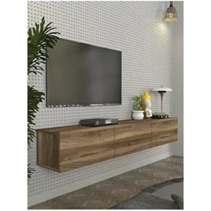 Cercei Tv Ünitesi Modern Tasarım, Geniş Ekran Uyumlu, Raflı ve Geniş Alanlı Tv Sehpası 180 cm Ceviz