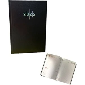 2026 Ajanda Ekonomik Cilt Bezli Çizgili Günlük Ajanda 14CM x 20CM Si̇yah Renk Gönderi̇lecekti̇r