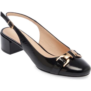 Siyah Hakiki Rugan Deri Kadın Topuklu Ayakkabı - K24I1AY67187-A07