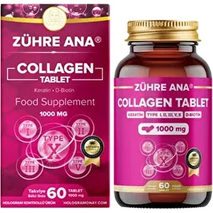 5 Tip Hidrolize Kolajen Tip 1, Tip 2, Tip 3, Tip 5, Tip 10 ve Collagen, Keratin, Biotin 60 Tablet
