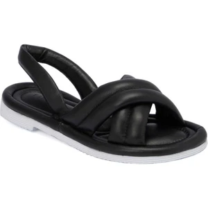 Siyah Hakiki Deri Kadın Sandalet - K24Y1SN67414-A23