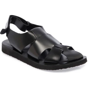 Siyah Hakiki Deri Erkek Sandalet - E24Y1SN56793-A23