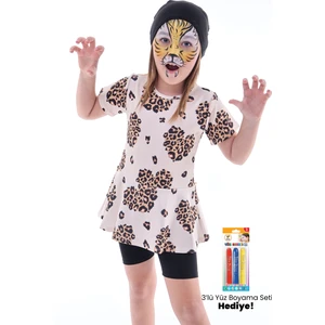 Kalp Desenli Siyah Kız Çocuk Boneli Mayo Takımı