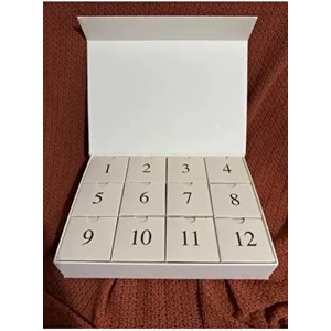12 Li Boş Advent Calendar Kutusu Beyaz