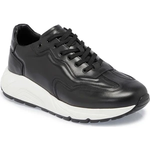 Siyah Hakiki Deri Erkek Sneaker - E24S1AY56975-A43