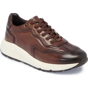 Kahve Hakiki Deri Erkek Sneaker - E24S1AY56975-V94