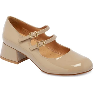 Vizon Hakiki Rugan Deri Kadın Topuklu Ayakkabı - K24S1AY67541-A81