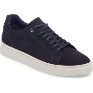 Lacivert Hakiki Nubuk Deri Erkek Sneaker - E24I1AY56745-C39