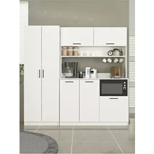 Tuco 3 Kapakli Mutfak Dolabı & Tuco 2 Kapaklı 5 Rafli Çok Amaçlı Dolap Kahve Köşesi Beyaz