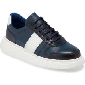 Lacivert Hakiki Deri Erkek Sneaker - E24I1AY56810-C72