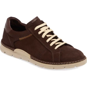 Kahve Hakiki Nubuk Deri Erkek Sneaker - E24I1AY56777-A39