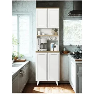 Potter 2 Kapaklı Mutfak Dolabı Kahve Köşesi Çok Amaçlı Dolap Beyaz - Rota 60 cm
