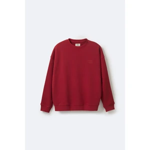 Kadın Red Oversize Sweatshirt L