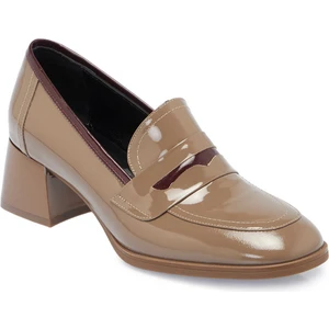 Vizon Hakiki Rugan Deri Kadın Topuklu Ayakkabı - K24S1AY67517-A81