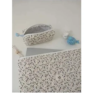 Krem Papatya Desenli Laptop - Kalem Çantası 2'li Set - 15 _16 Inç