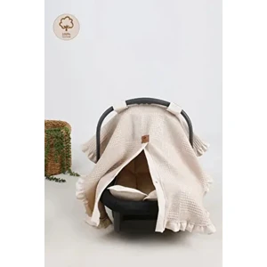 Fırfırlı 2'li Pike Bebek Puset Örtüsü  Pamuk Ortopedik Bel Destekli Set