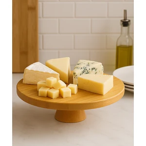 Bambu Sunum Standı, Pasta Standı, Ahșap Sunumluk Kahvaltı Sunum Standı 28 cm