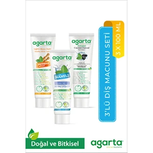 3'lü Set Doğal Florürsüz Misvak Aktif Nane Diş Macunu