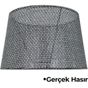 Hasır Siyah Doğal Lambader Şapkası