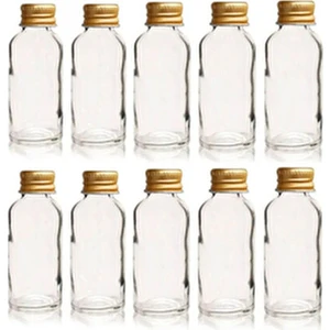 12 Adet Boş Şişe,kolonya Şişesi,cam 30ML Şişe Tıpalı Gold Kapaklı Şişe