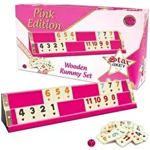 Star Pembe Okey Takımı Ahşap Okey