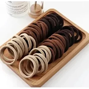 Kadın 25'li Kahve Lastik Toka Seti