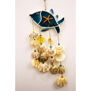 Balık Deniz Kabuğu Dekoratif Aksesuar Duvar Süsü, Balkon Süsü, Bahçe Süsü, Deniz Kabuklu Balık