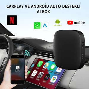 Kablosuz Carplay & Android Auto Akıllı Multimedya Kutusu – Android  Tabanlı 2 GB Ram + 32 GB Rom Aı Box | Dual-Band Wi-Fi (2.4 Ghz & 5 Ghz) & Bluetooth ile Tak Çalıştır |