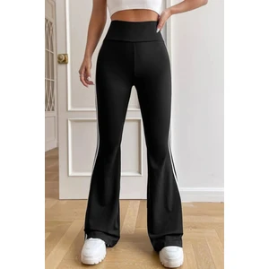 Yüksek Bel Yan Şeritli Ispanyol Paça Kadın Tayt