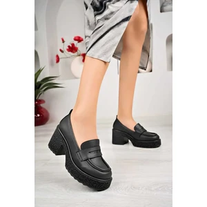 Kadın Topuklu Makosen Loafer  Ayakkabı