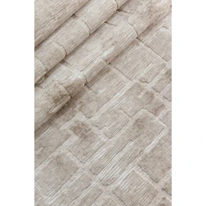 Aksu Stan Bej Kaymaz Tabanlı Kesme Kabartmalı Salon Koridor Mutfak Halı