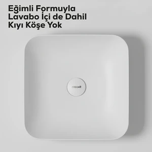 Ultra Kare Beyaz Deliksiz Lavabo 40 Cm UL040